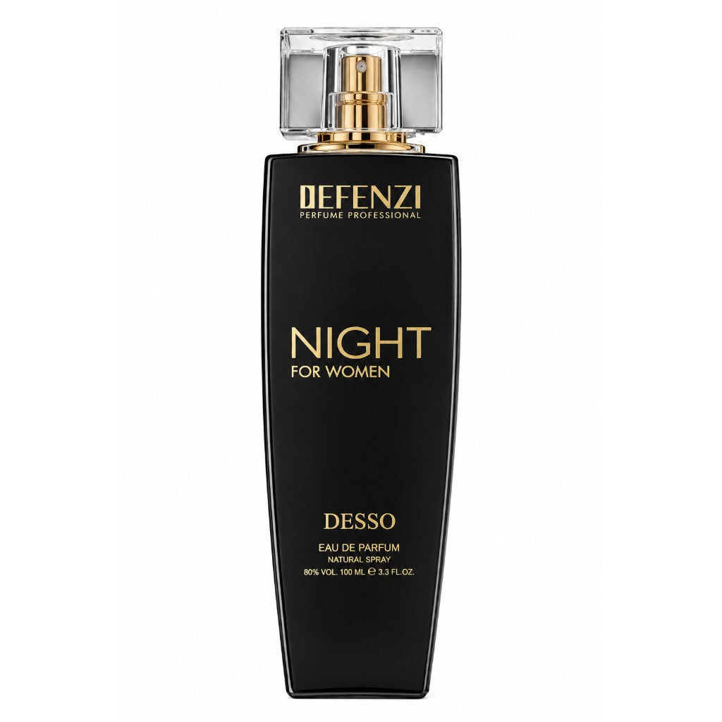 Jfenzi Desso Night Women Eau de Parfum 100 ml – blumig-pudriger Damenduft mit Pfirsich, Jasmin und Sandelholz