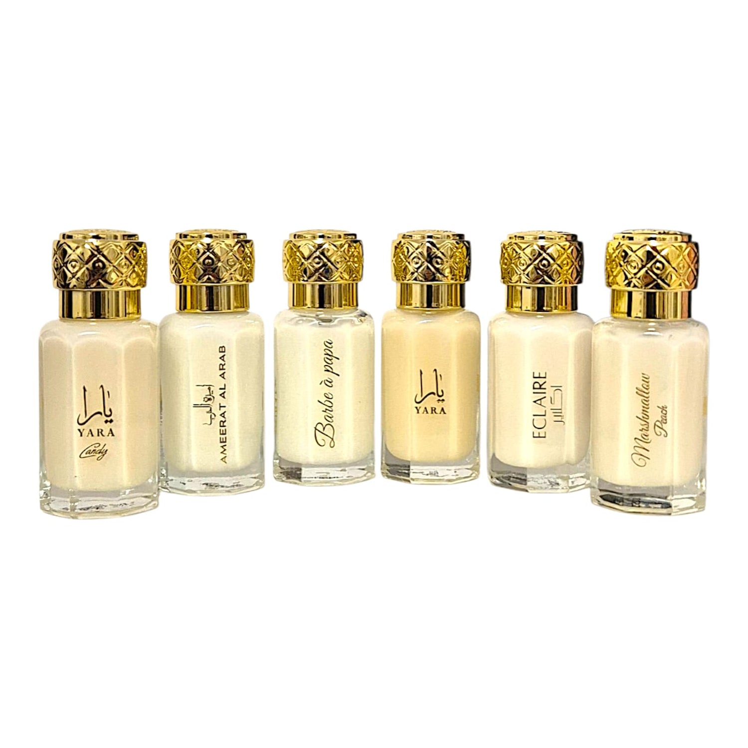 Dubai Flower Musc Tahara Ameerat Al Arab Yara und Candy, Eclaire, Marshmallow Peach