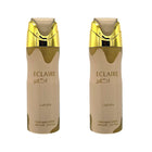 Lattafa Eclaire Deo Spray Deodorant 2x200ml – süß-gourmandiger Unisex-Bodyspray mit Karamell, Honig und Vanille