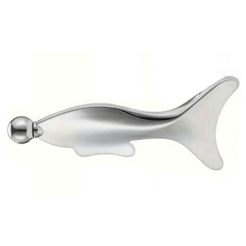 Edelstahl Gesichtsmassagegerät mit kühlender Massagekugel 13 cm – Gua-Sha-Tool für Gesicht und Körper – Bild 7