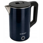 Edelstahl Wasserkocher 1,5 Liter 1500 W kabellos 360° Drehsockel marineblau Elektrowasserkocher – Bild 2