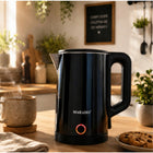 Edelstahl Wasserkocher 1,5 Liter 1500 W kabellos 360° Drehsockel marineblau Elektrowasserkocher – Bild 3