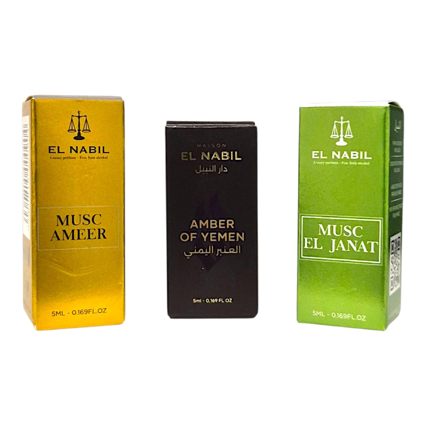 El Nabil Musc Parfumöl mit Roll-On Ameer, El Janat, Amber of Yemen