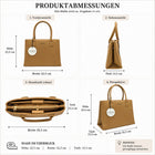 Diana & Co Firenze elegante Damen Schultertasche mit Doppelgriff ca. 32,5 x 22,5 x 13,5 cm für Alltag und Büro – Bild 6