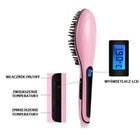Elektrische Haarglättungsbürste mit LCD Display und Ionen in Rosa – 2-in-1 Glätteisen und Kammbürste für alle Haartypen – Bild 7