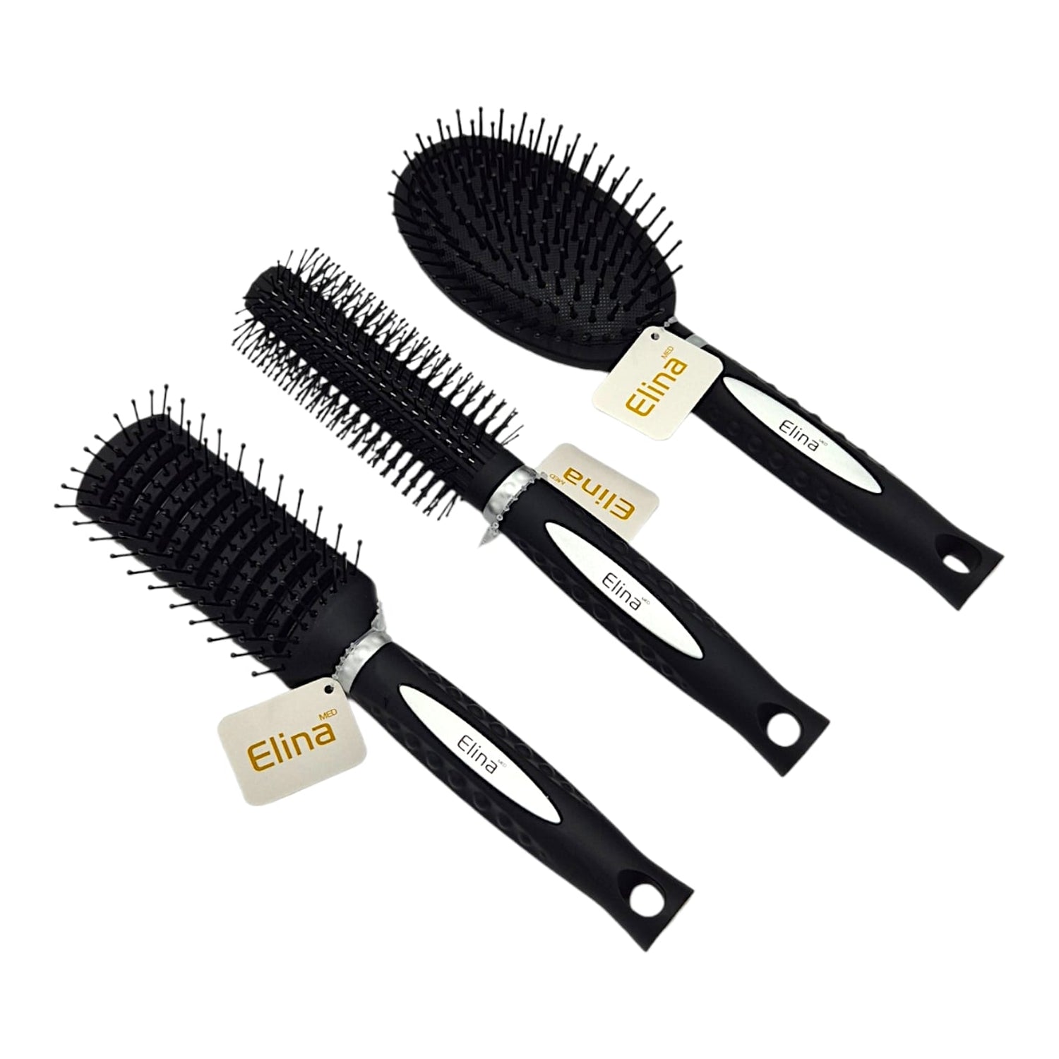 Haarbürste Set 3 Teilig von Elina in Schwarz