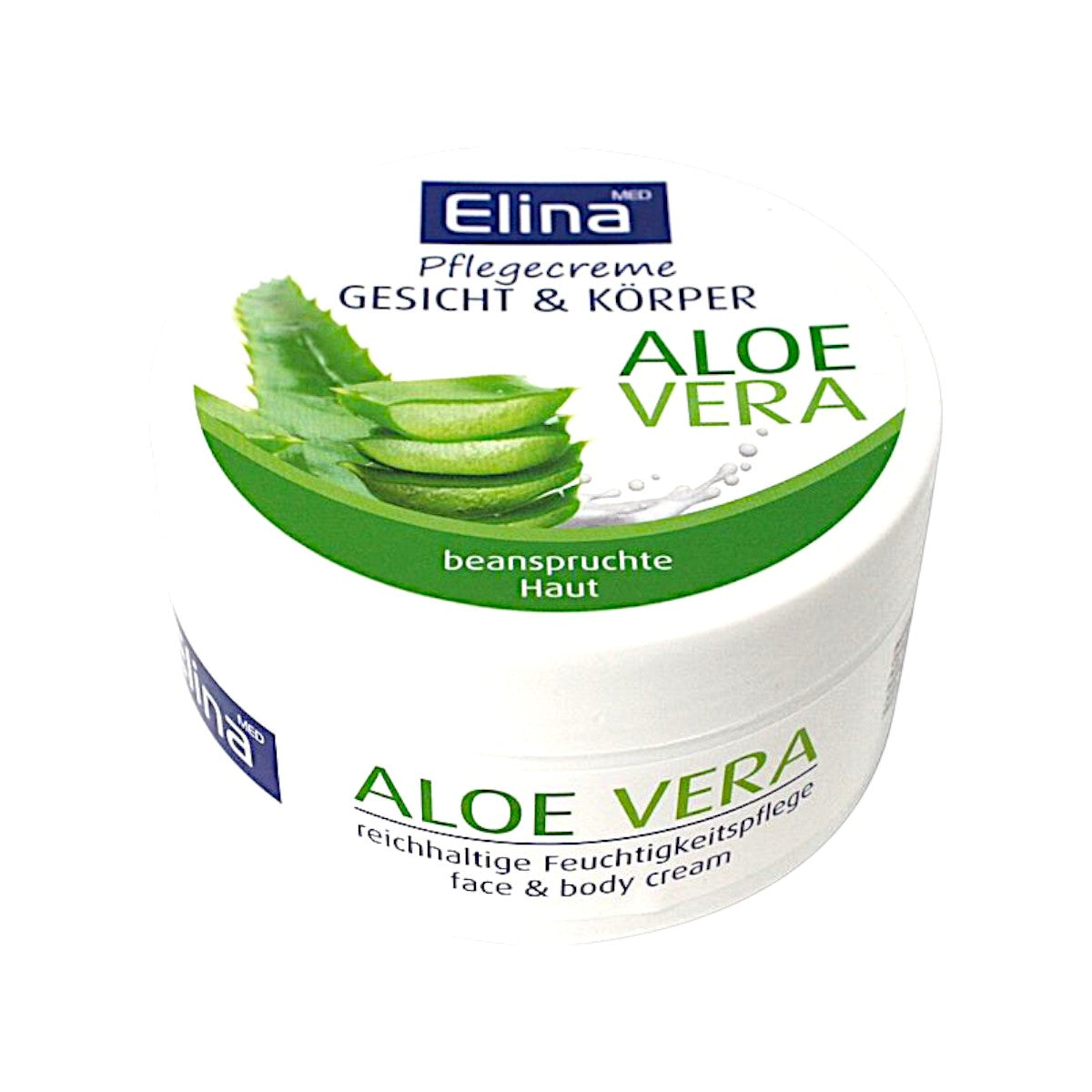 Elina Aloe Vera Pflegecreme für Körper & Gesicht – Hautcreme mit Aloe Vera 150 ml
