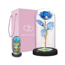 Ewige Rose im Glas mit Blauem Licht Rose Geschenke für jeden Anlass