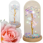 Ewige Rose im Glas mit LED-Licht  Romantisches Geschenk für Sie für jeden Anlass