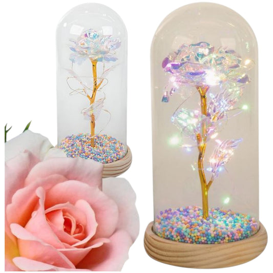 Ewige Rose im Glas mit LED-Licht  Romantisches Geschenk für Sie für jeden Anlass
