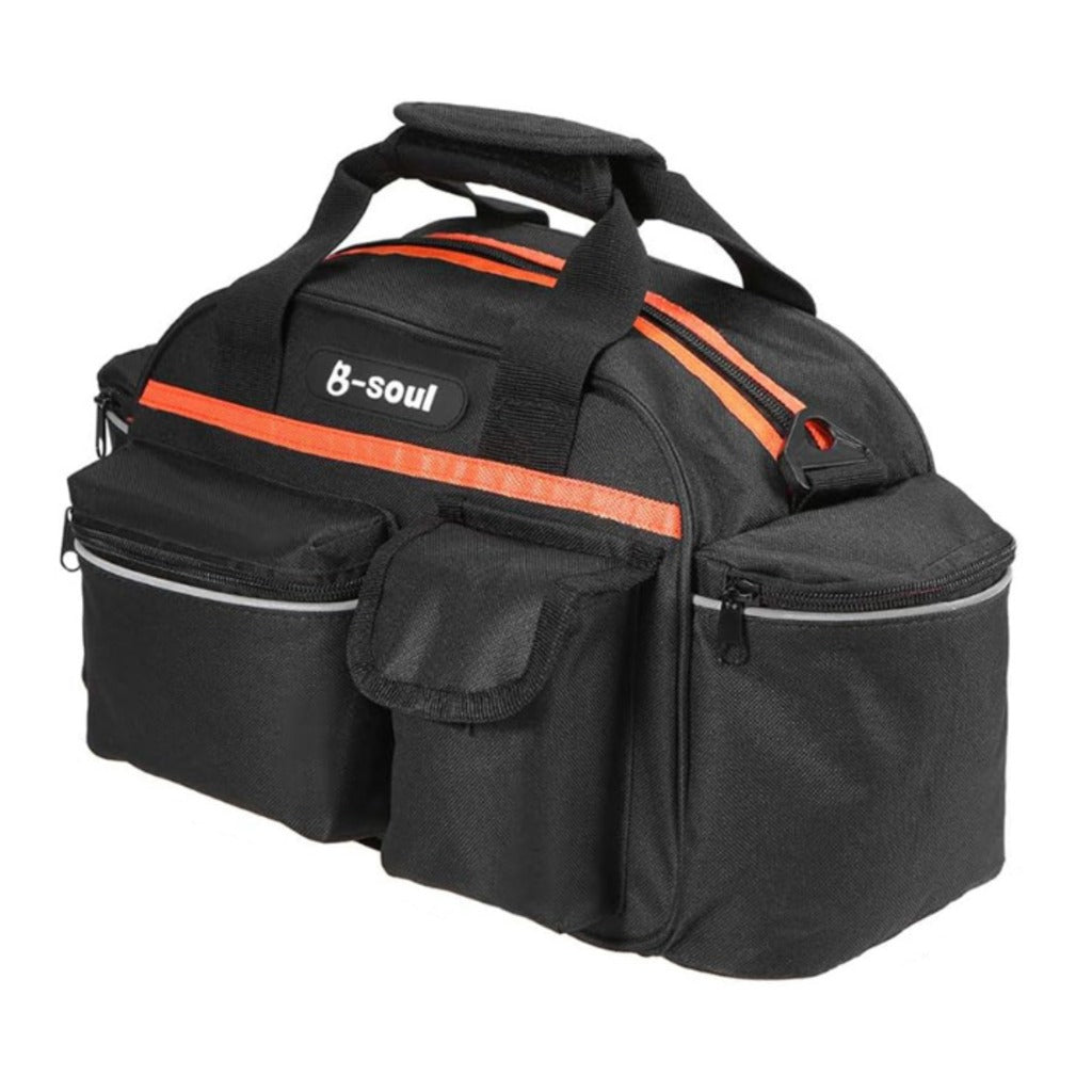 Fahrrad Gepäckträgertasche 15L schwarz – wasserdicht, 40x21,5x18 cm, mit Schulterriemen und Reflektor – Bild 8