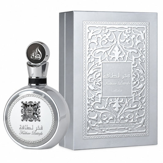 Lattafa Fakhar Platin Eau de Parfum 100 ml – Unisex orientalischer Duft mit Bergamotte, Guave und Sandelholz