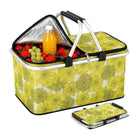 faltbarer Thermokorb 48x28x22 cm – isolierter Picknickkorb mit Blumenmuster und Aluminiumrahmen – Bild 2