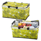 faltbarer Thermokorb 48x28x22 cm – isolierter Picknickkorb mit Blumenmuster und Aluminiumrahmen – Bild 4