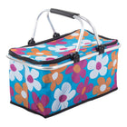 faltbarer Thermokorb 48x28x22 cm – isolierter Picknickkorb mit Blumenmuster und Aluminiumrahmen – Bild 6