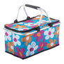 Faltbarer Thermokorb 48x28x22 cm mit Blumenmuster – Isolierter Picknickkorb für Ausflug, Strand & Einkauf