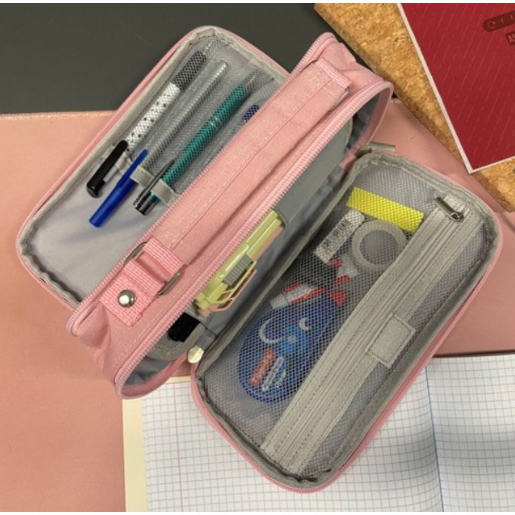 Maaleo Mädchen Federmäppchen rosa mit 2 Fächern 11x7x23 cm – Stiftetasche für Schule und Büro – Bild 12