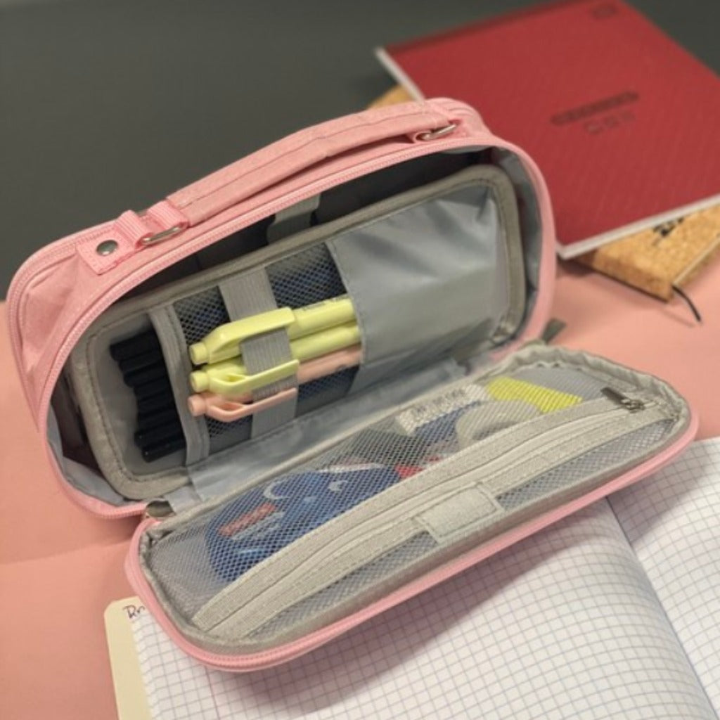 Maaleo Mädchen Federmäppchen rosa mit 2 Fächern 11x7x23 cm – Stiftetasche für Schule und Büro – Bild 13