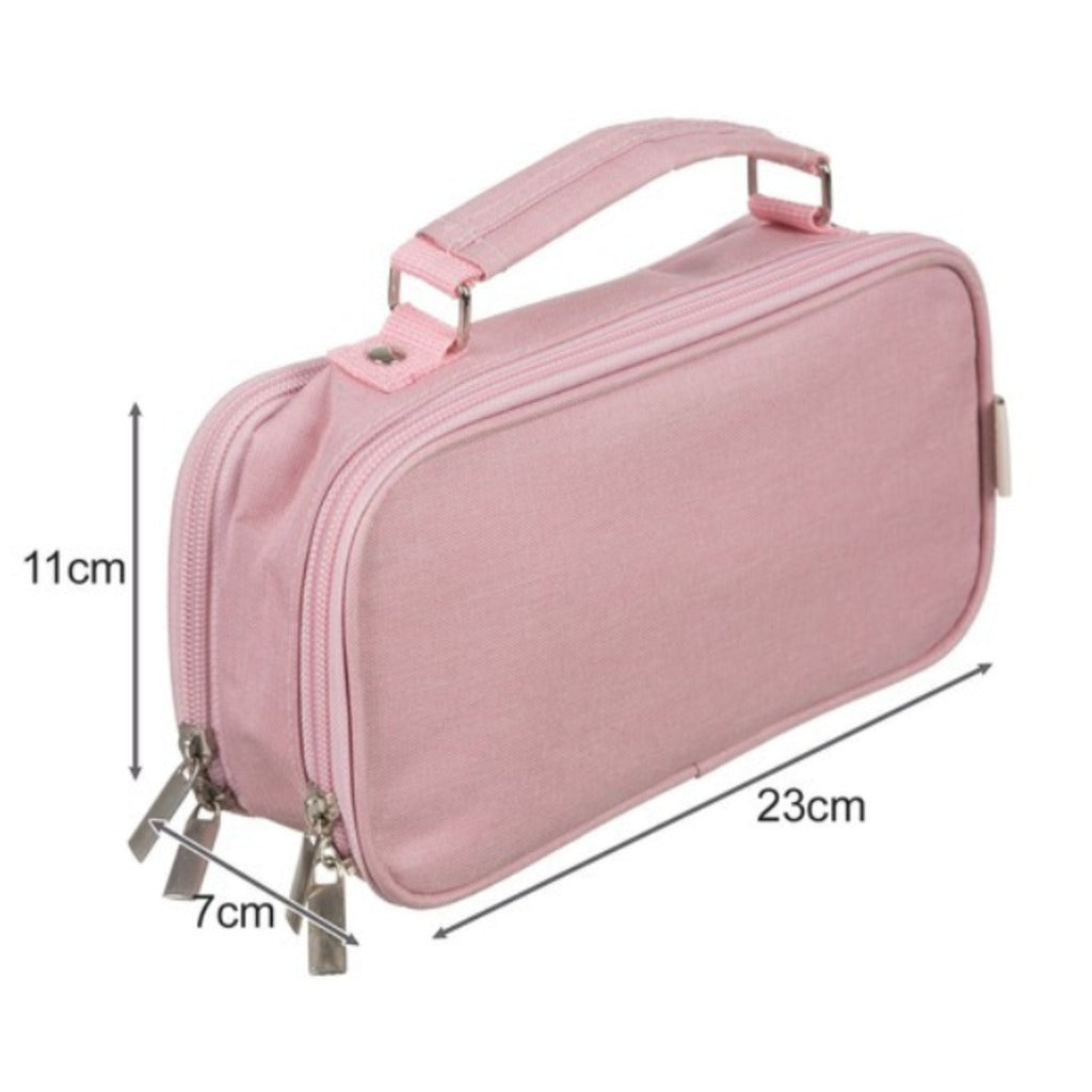 Maaleo Mädchen Federmäppchen rosa mit 2 Fächern 11x7x23 cm – Stiftetasche für Schule und Büro – Bild 4