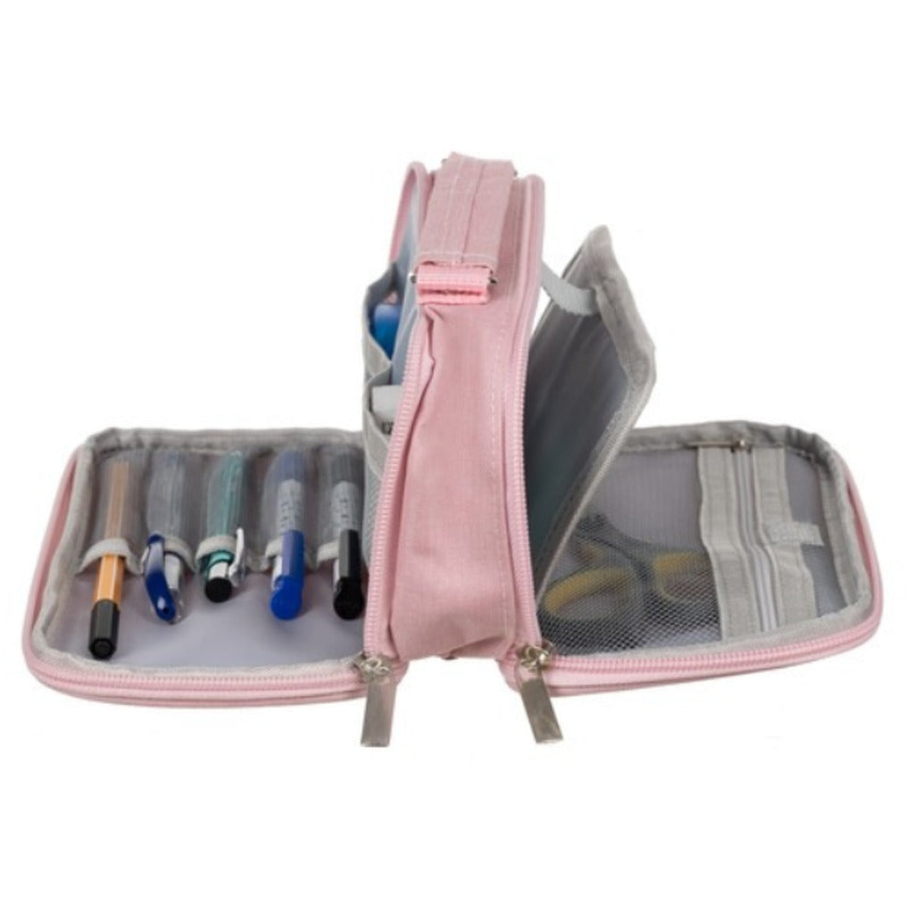 Maaleo Mädchen Federmäppchen rosa mit 2 Fächern 11x7x23 cm – Stiftetasche für Schule und Büro – Bild 8