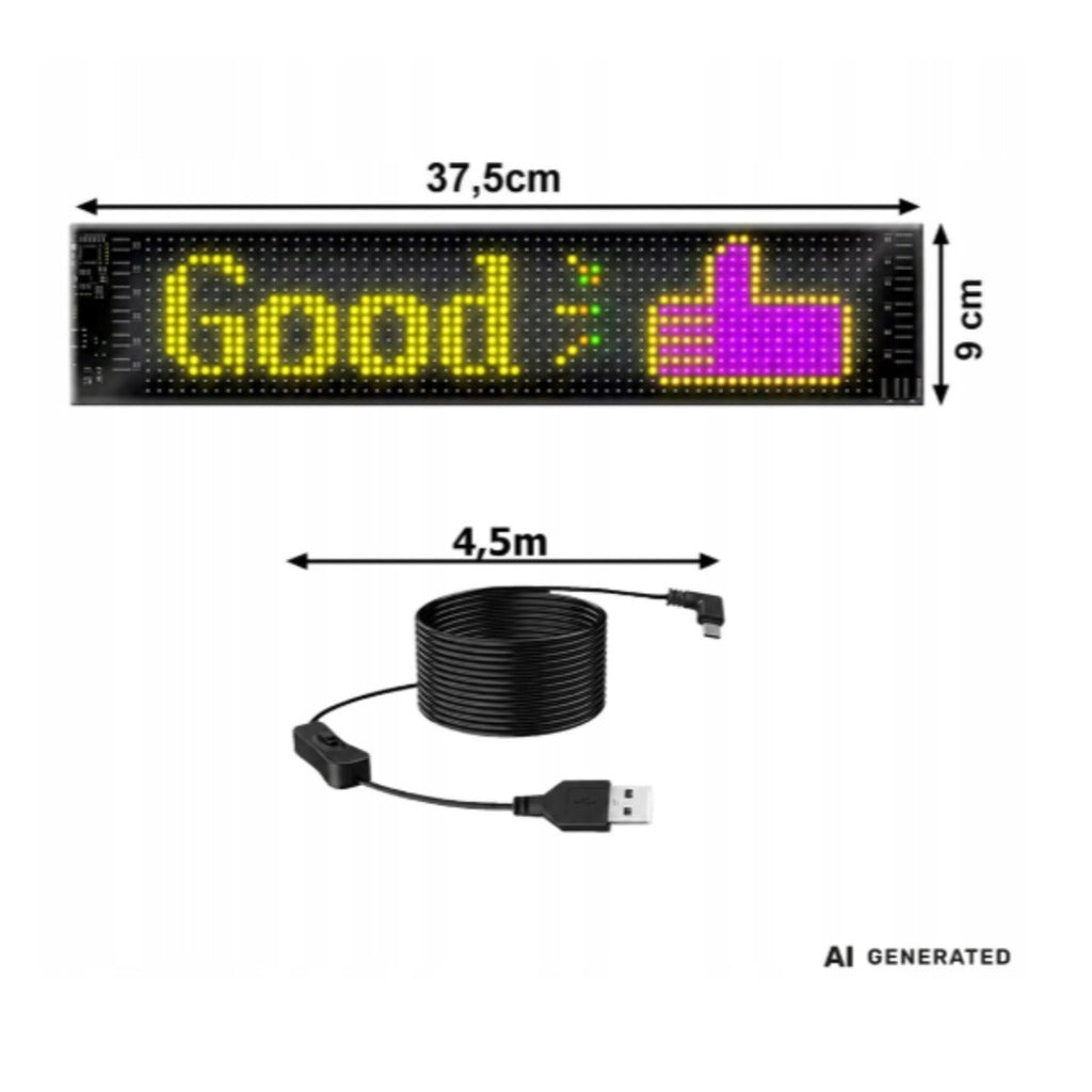 Flexible LED-Laufschrift 16x64 – programmierbares Display für Auto-Heckscheibe und Schaufenster mit App-Steuerung – Bild 11