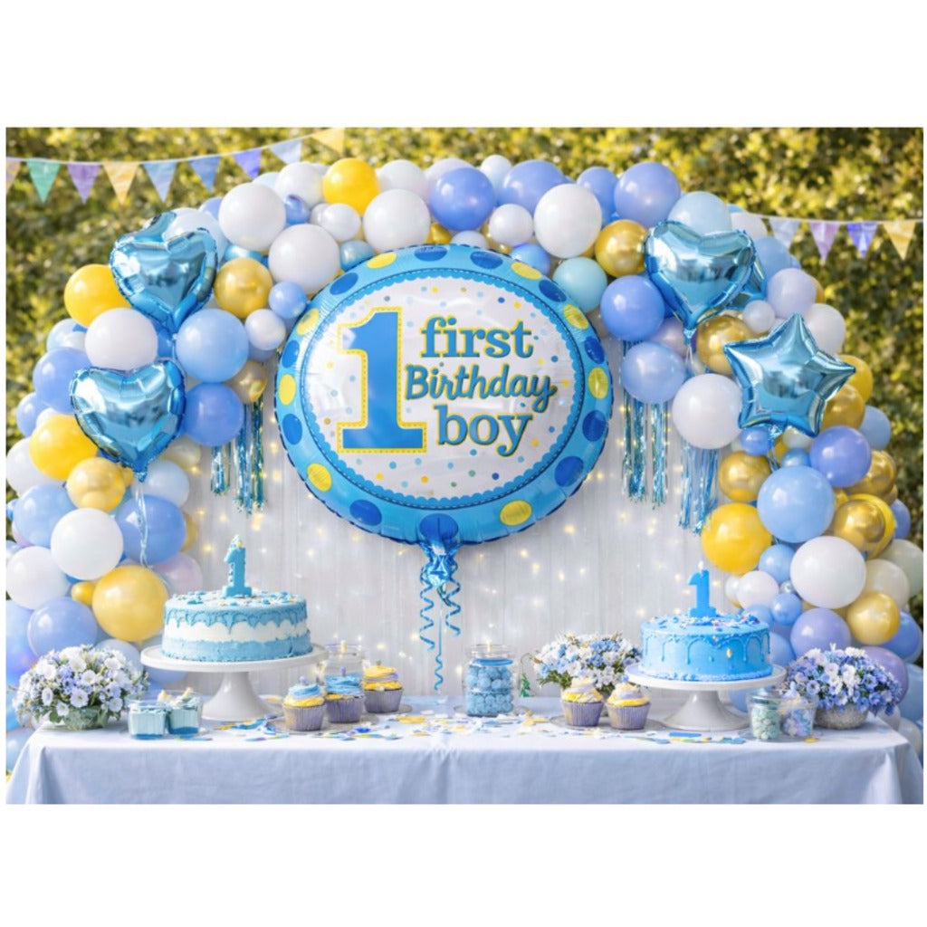 Folienballon 1. Geburtstag First Birthday 18 Zoll – Partydeko für Mädchen und Jungen – Bild 5