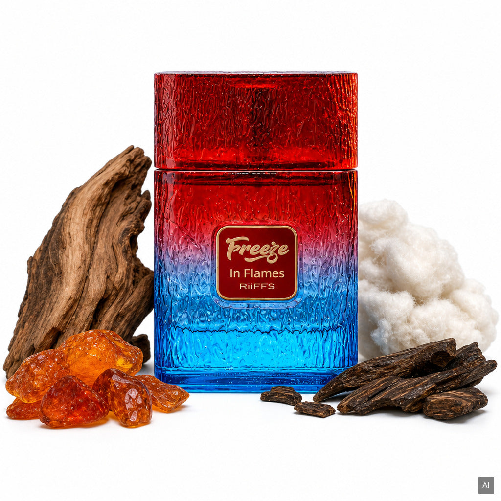 Riiffs Freeze in Flames Extrait de Parfum 100 ml – frisch-aromatischer Unisex-Duft mit Himbeere, Bergamotte und Amber Extreme