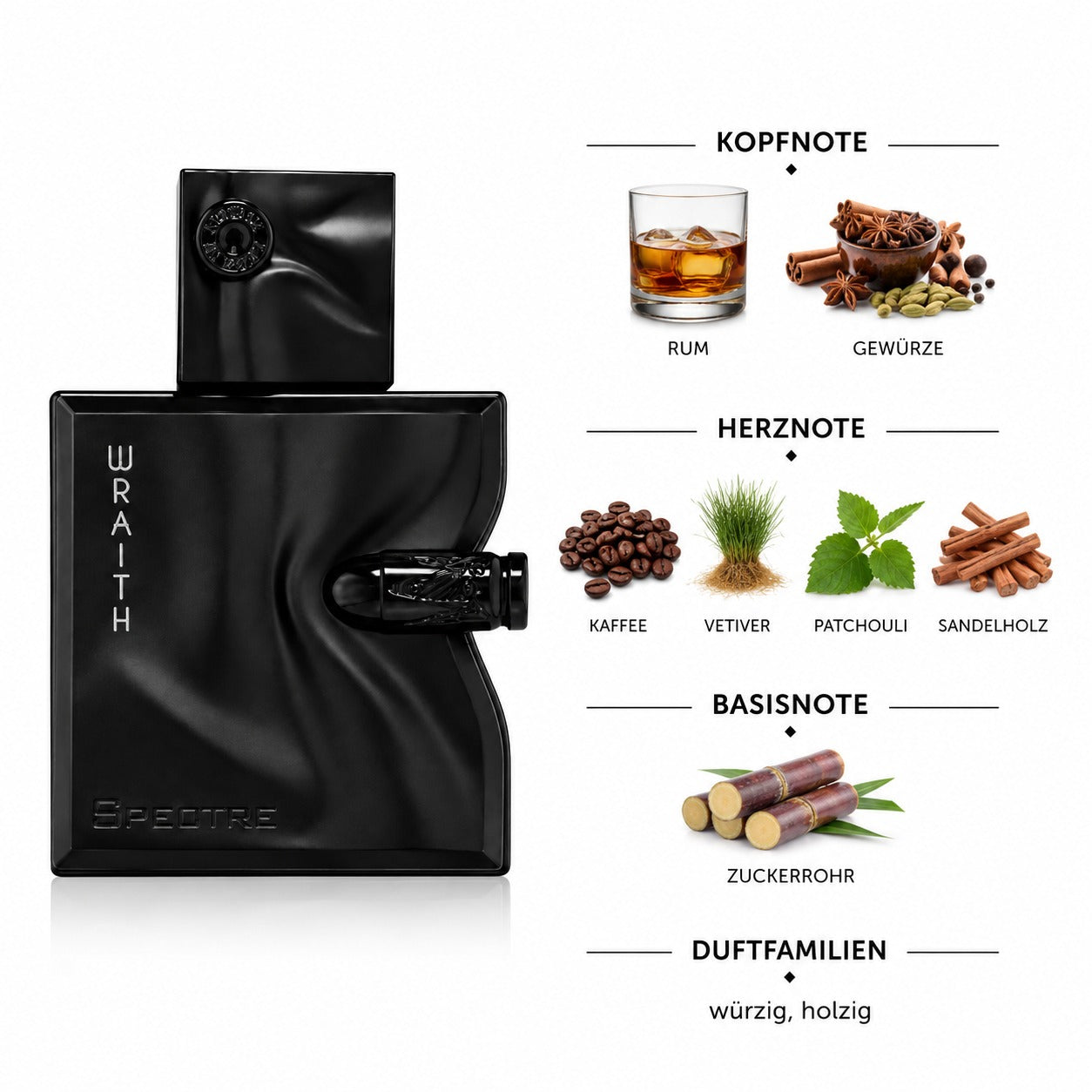 French Avenue Spectre Wraith Eau de Parfum – würzig-holziger Duft mit Rum, Kaffee und Sandelholz