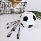 Maaleo Fußball Stiftehalter Schreibtisch-Organizer mit Schreibwaren-Set für Kinder, weiß-schwarz, Ø 11 cm – Bild 10