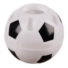 Maaleo Fußball Stiftehalter Schreibtisch-Organizer mit Schreibwaren-Set für Kinder, weiß-schwarz, Ø 11 cm – Bild 2