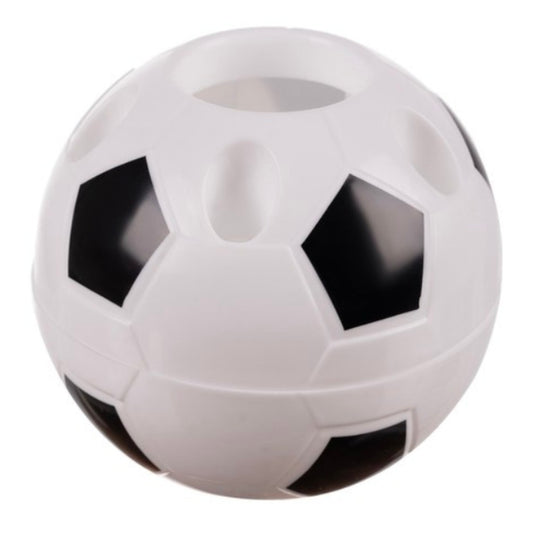 Maaleo Fußball Stiftehalter Schreibtisch-Organizer mit Schreibwaren-Set für Kinder, weiß-schwarz, Ø 11 cm – Bild 2