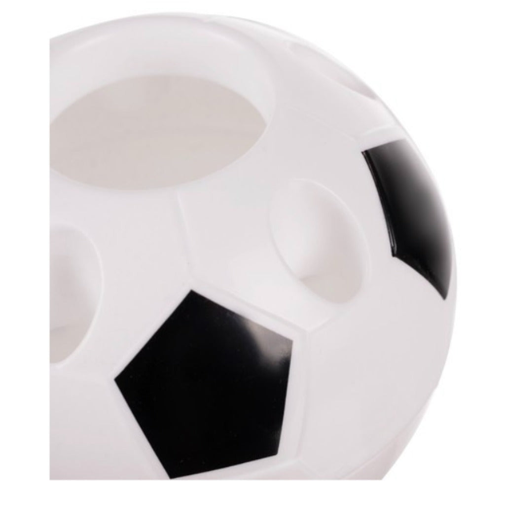 Maaleo Fußball Stiftehalter Schreibtisch-Organizer mit Schreibwaren-Set für Kinder, weiß-schwarz, Ø 11 cm – Bild 3