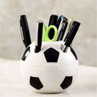 Maaleo Fußball Stiftehalter Schreibtisch-Organizer mit Schreibwaren-Set für Kinder, weiß-schwarz, Ø 11 cm – Bild 5