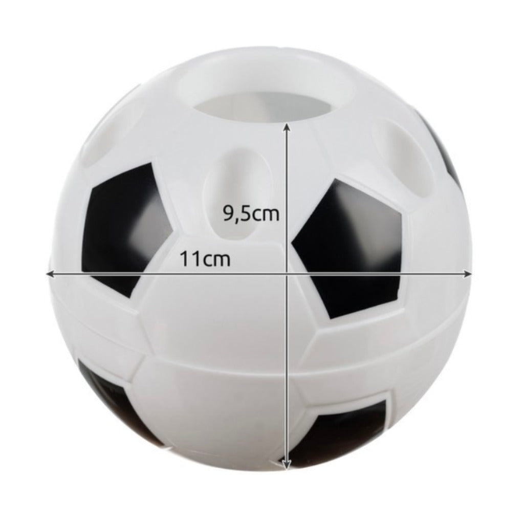 Maaleo Fußball Stiftehalter Schreibtisch-Organizer mit Schreibwaren-Set für Kinder, weiß-schwarz, Ø 11 cm – Bild 7
