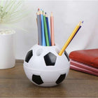Maaleo Fußball Stiftehalter Schreibtisch-Organizer mit Schreibwaren-Set für Kinder, weiß-schwarz, Ø 11 cm – Bild 9
