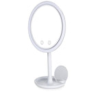 LED Kosmetikspiegel mit Lüfter & 5x Vergrößerung  Beleuchteter Schminkspiegel mit USB & Akku