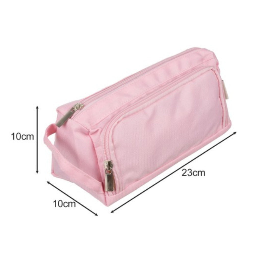 Maale Doppelt faltbares Federmäppchen Rosa 23 cm – 2 Fächer Oxford-Gewebe für Schule und Büro – Bild 2