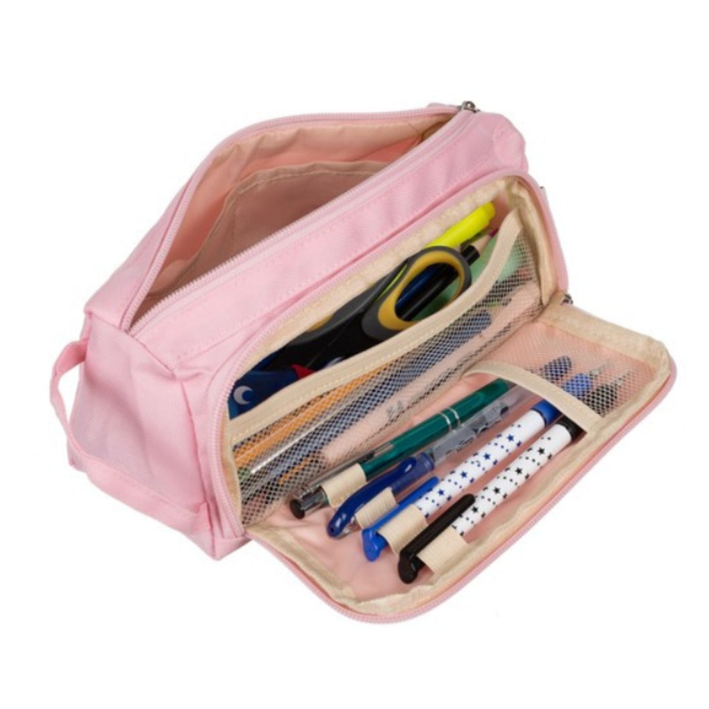 Maale Doppelt faltbares Federmäppchen Rosa 23 cm – 2 Fächer Oxford-Gewebe für Schule und Büro – Bild 7