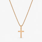 Herren Halskette mit Kreuz-Anhänger goldfarben 47 cm – elegante Kreuzkette Unisex