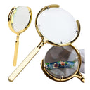 Handlupe 6-fach Vergrößerung Goldfarben – Leselupe 22 cm für Senioren & Hobby