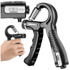 Verstellbarer Handtrainer 10–60 kg mit Zähler, schwarz – Griffkrafttrainer für Hände, Finger und Unterarme, Höhe 16 cm – Bild 2