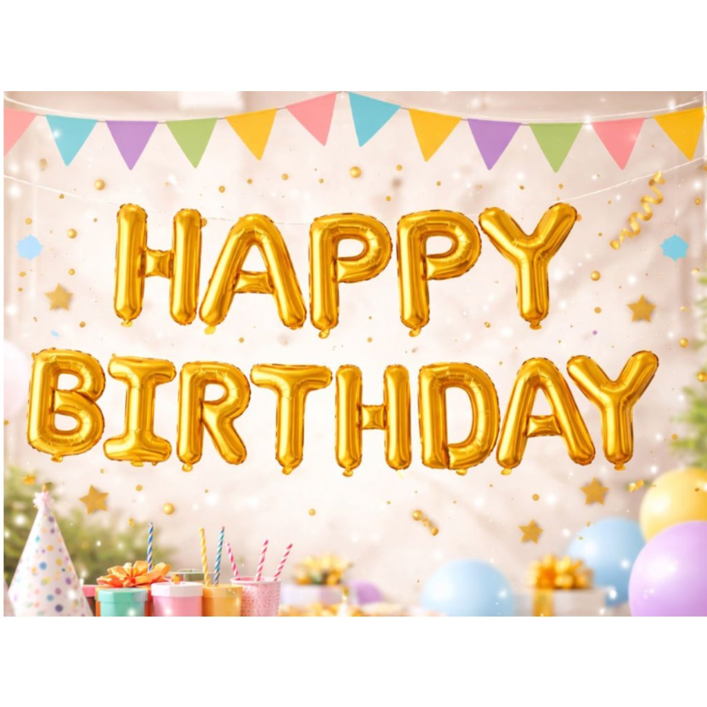 Happy Birthday Folienballon Girlande Rosa 13 Buchstaben ca. 36 cm Geburtstagsdeko zum Aufhängen – Bild 4