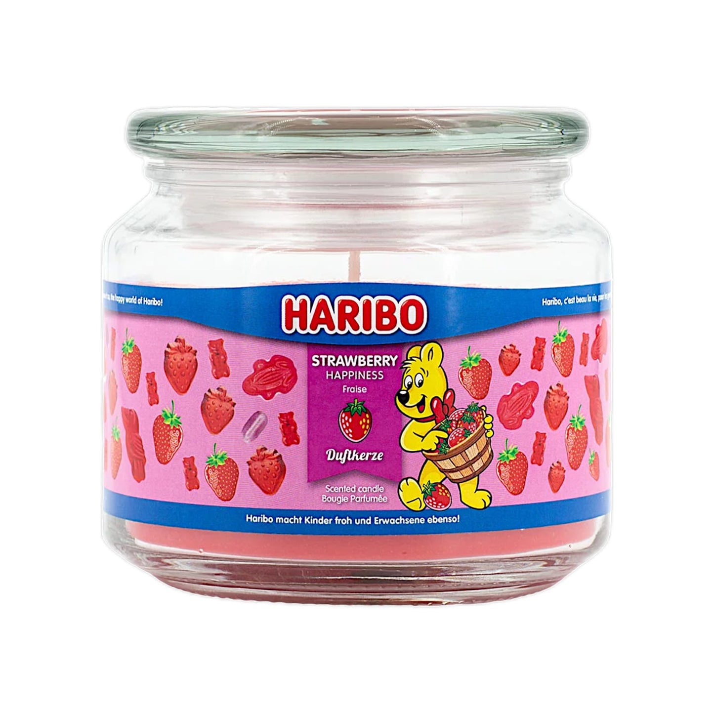 Haribo Duftkerze Strawberry Happiness 300g