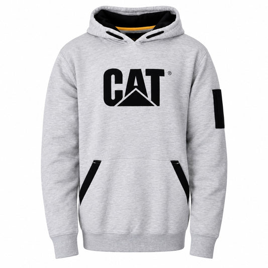 CAT Caterpillar Herren Hoodie Lightweight Tech Kapuzenpullover 100 % Baumwolle mit S3-Kabelführung und Kängurutasche