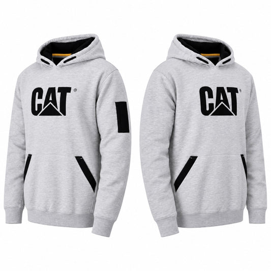 CAT Caterpillar Herren Hoodie Lightweight Tech Kapuzenpullover 100 % Baumwolle mit S3-Kabelführung und Kängurutasche – Bild 2