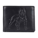 Leder Geldbörse mit Doppelnaht & RFID Pitbull Design 12 x 9,5 cm Querformat