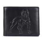 Leder Geldbörse mit Doppelnaht & RFID Pitbull Design 12 x 9,5 cm Querformat