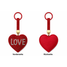 Herz Schlüsselanhänger LOVE Rot mit Strass – Glitzer Taschenanhänger für Handtasche & Schlüsselbund
