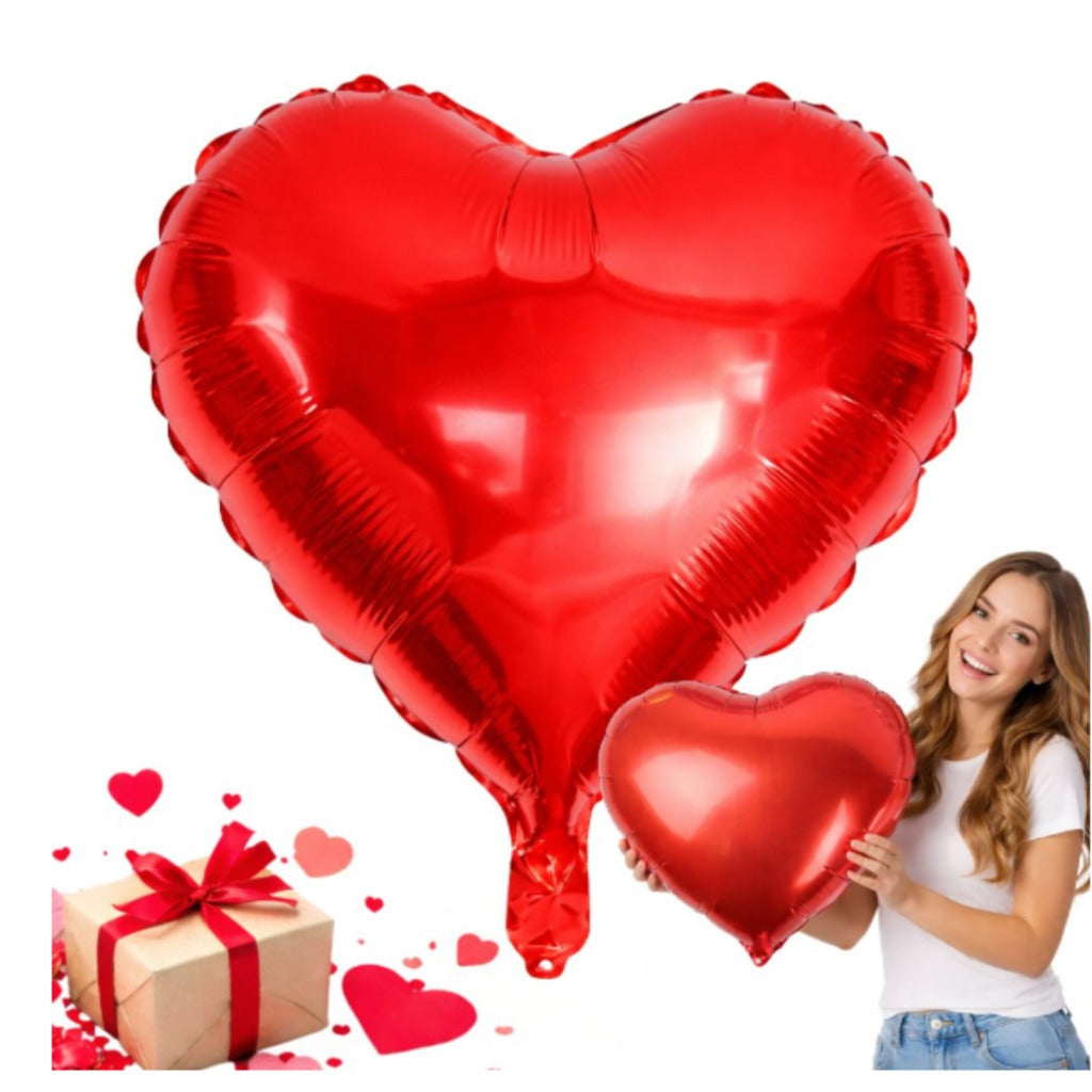 Roter Herzballon aus Folie 34x45 cm – Folienballon für Valentinstag Hochzeit Geburtstag Party Deko
