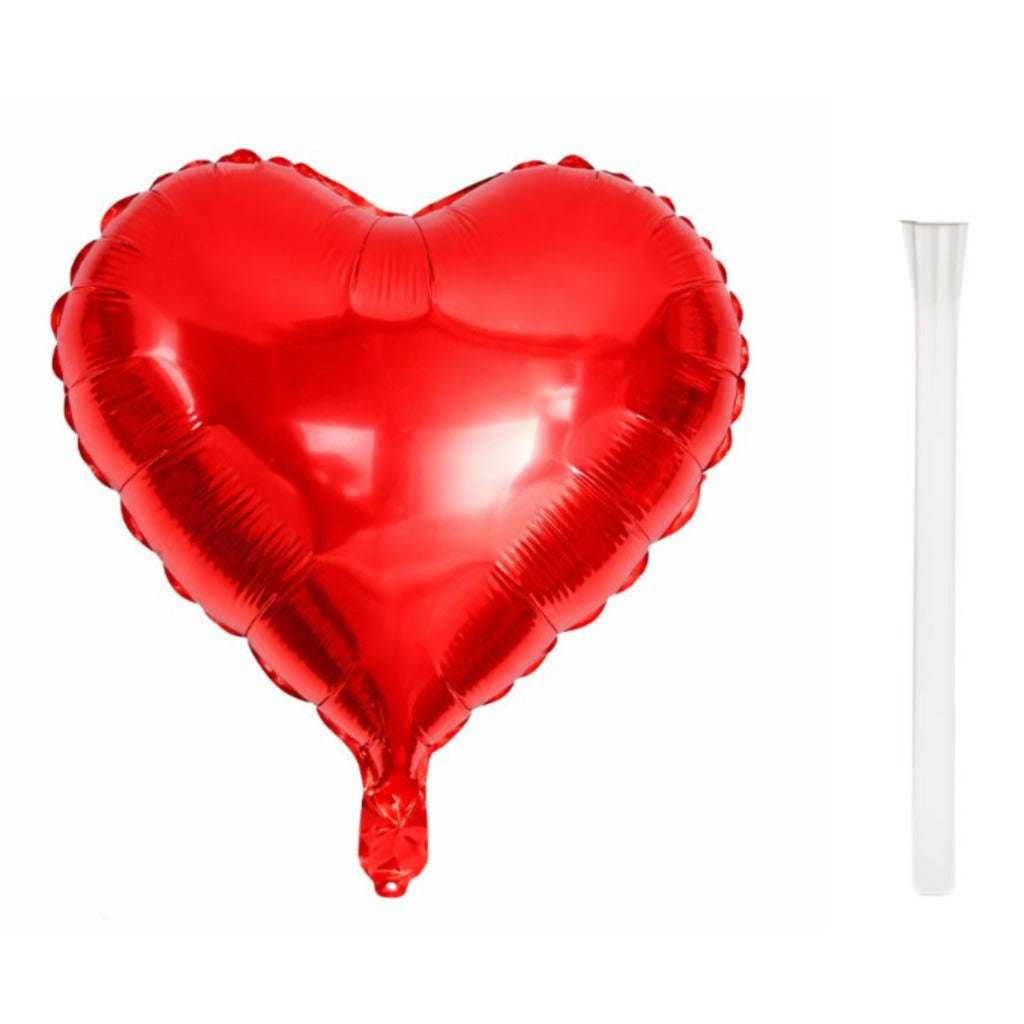 Roter Herzballon aus Folie 34x45 cm – Folienballon für Valentinstag Hochzeit Geburtstag Party Deko – Bild 3